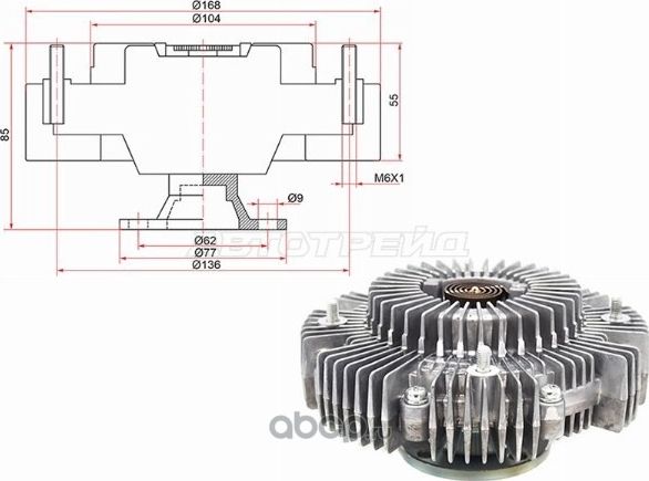 ВИСКОМУФТА TOYOTA LAND CRUISER PRADO 2TR (SAT). Артикул ST1700008