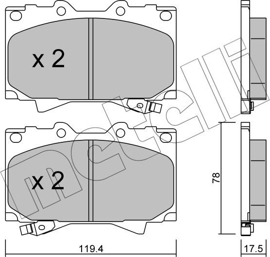 Тормозные колодки Metelli. Артикул 22-0452-0