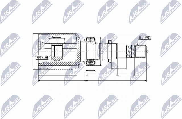 Шрус внутренний (граната) NTY. Артикул NPW-NS-021