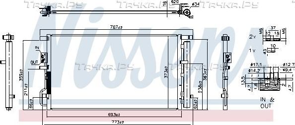 Радиатор кондиционера (конденсатор) Nissens (алюминий). Артикул 940939