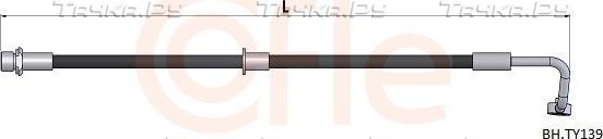 Тормозной шланг Cofle передний правый для Toyota Hilux VII 2004-2015. Артикул 92.BH.TY139