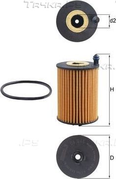 Масляный фильтр Mahle для Audi A4 allroad V (B9) 2020-2026. Артикул OX 1266D