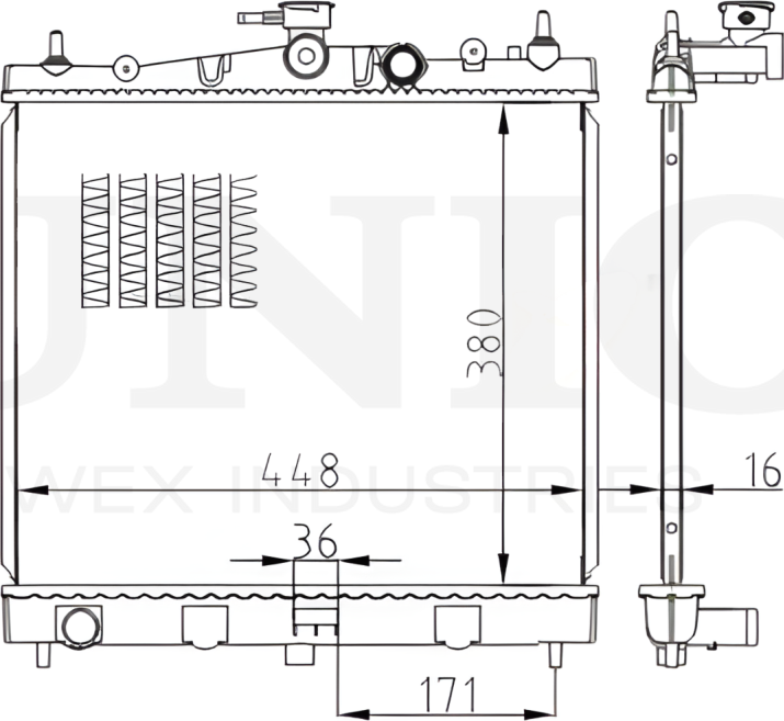 Радиатор двигателя (Unio). Артикул RAD-10036