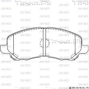 Тормозные колодки Advics передние для Mitsubishi Galant IX 2003-2012. Артикул SN889