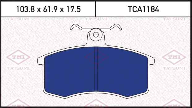 Колодки тормозные дисковые передние TATSUMI TCA1184 Tatsumi. Артикул TCA1184