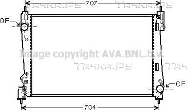Радиатор охлаждения двигателя AVA. Артикул FTA2454