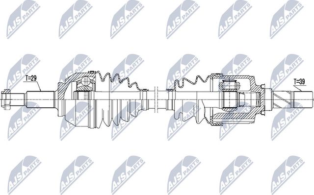 Полуось (привод в сборе, приводной вал) NTY передняя левая для Renault Trafic III 2014-2026. Артикул NPW-PL-057
