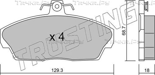 Тормозные колодки Trusting передние для TATA Safari I 1999-2012. Артикул 177.1
