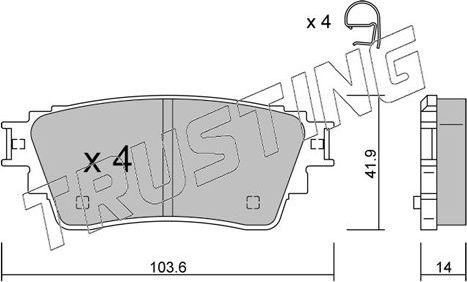 Тормозные колодки Trusting. Артикул 1160.0