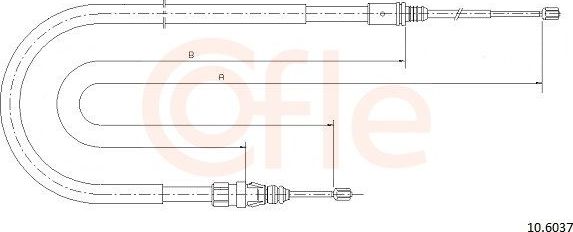 Трос ручника (тросик ручного тормоза) Cofle. Артикул 10.6037
