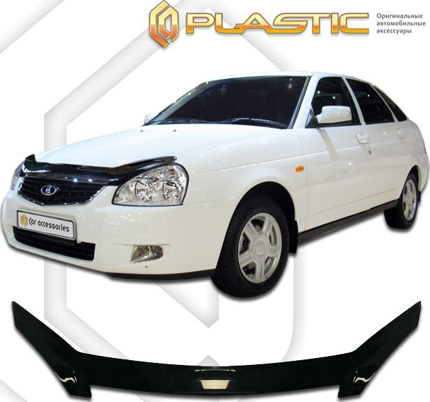 Дефлектор СА Пластик для капота (Classic черный) ВАЗ Lada Priora хэтчбек 2007. Артикул 2010010106492