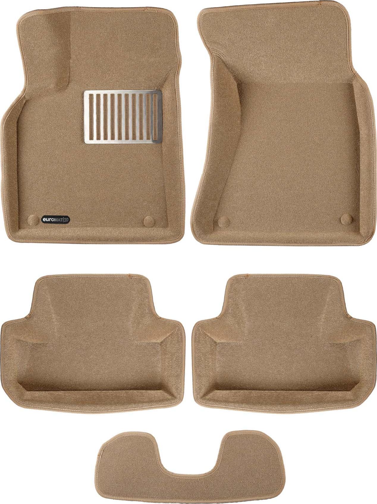 Коврики текстильные Euromat 3D Lux для салона Audi Q5 I 2008-2017 БЕЖЕВЫЕ. Артикул EM3D-001104T