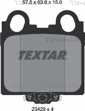 Тормозные колодки Textar задние для Toyota Altezza 1999-2005. Артикул 2342901
