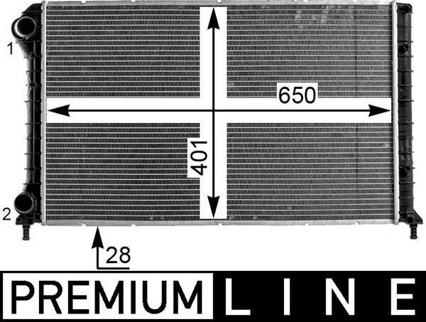 Радиатор охлаждения двигателя Mahle Premium для Fiat Doblo I 2001-2015. Артикул CR 1990 000P