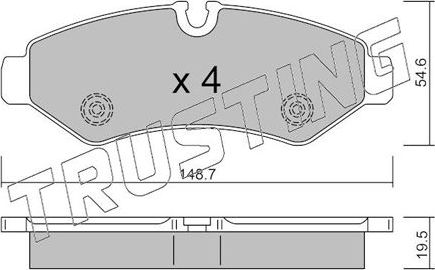 Тормозные колодки Trusting. Артикул 1275.0