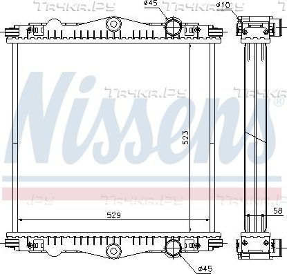 Радиатор охлаждения двигателя Nissens ** FIRST FIT ** для DAF LF 55 2001-2026. Артикул 614450