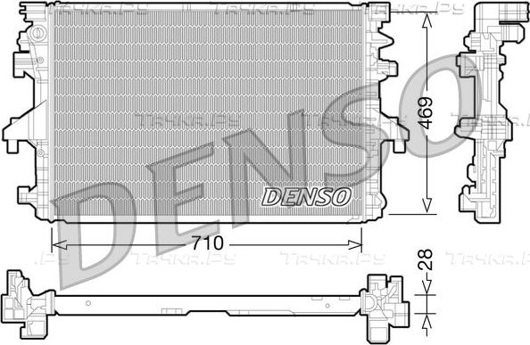 Радиатор охлаждения двигателя Denso для Volkswagen Transporter T5 2009-2015. Артикул DRM32038