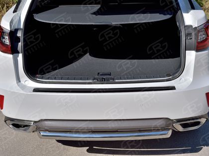 Накладка RusStal на задний бампер (лист нерж зеркальный) для Lexus RX 200t, 300 2015-2019. Артикул LRX2N-002379