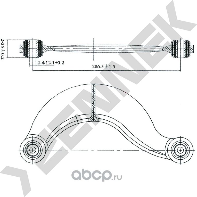 РЫЧАГ ЗАДНИЙ ВЕРХНИЙ ЛЕВЫЙ/ПРАВЫЙ FORD FOCUS 98>, MAZDA 3 03 (Zennek). Артикул DCA0071