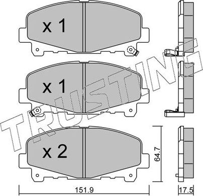 Тормозные колодки Trusting передние для Acura TLX I 2014-2026. Артикул 884.0