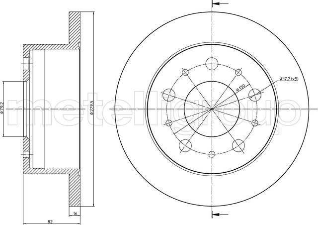 Тормозной диск Metelli. Артикул 23-0732