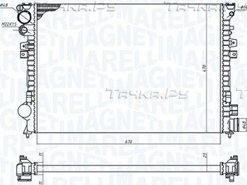 Радиатор охлаждения двигателя Magneti Marelli для Citroen Jumpy I 1995-2006. Артикул 350213102700