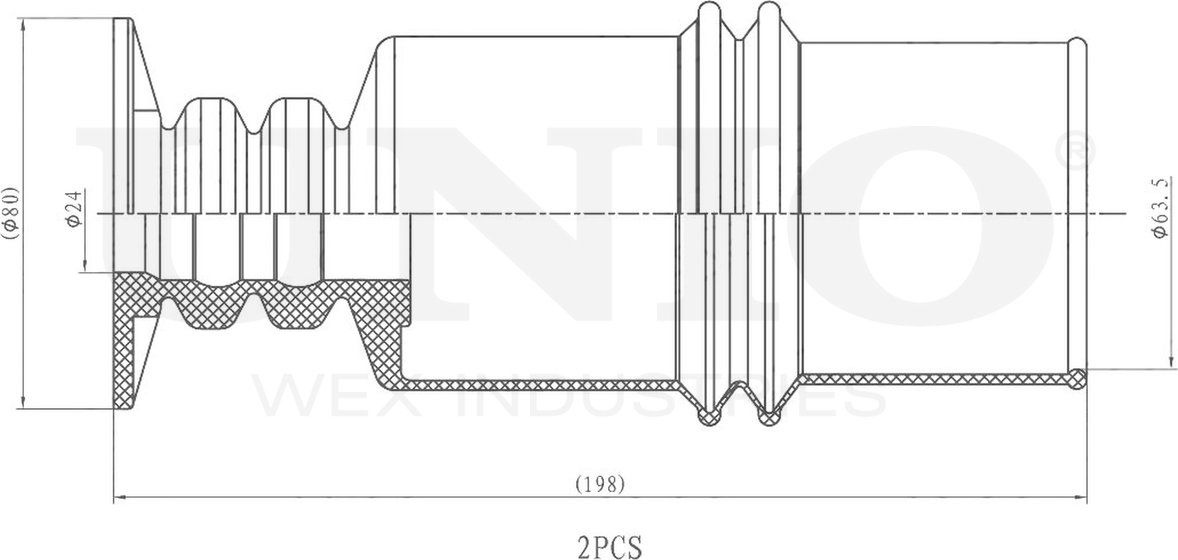 Отбойник и пыльник амортизатора, комплект (Unio). Артикул DUC-50068