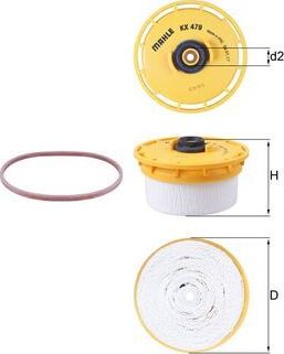 Топливный фильтр Mahle-Knecht. Артикул KX 479D