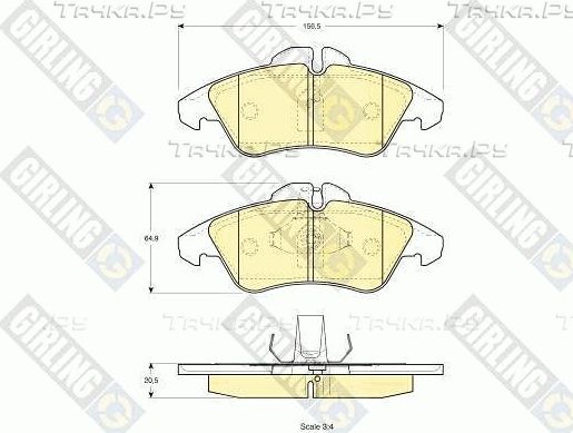 Тормозные колодки Girling передние для Volkswagen LT II 1996-2006. Артикул 6112202