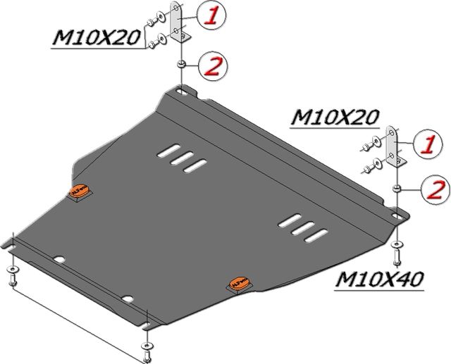 Защита Alfeco для картера и КПП Toyota Scion xA 2001-2006. Артикул ALF.24.50