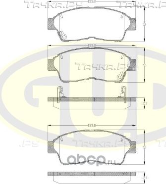 Тормозные колодки G.U.D.. Артикул GBP040202