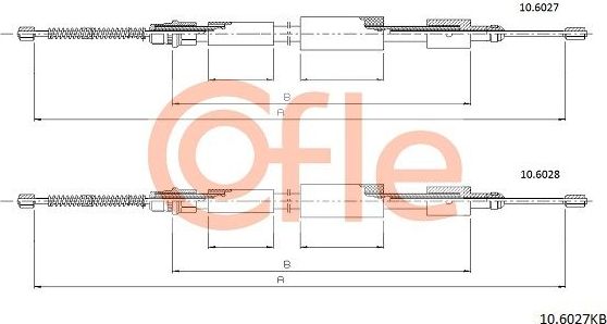 Трос ручника (тросик ручного тормоза) Cofle. Артикул 92.10.6027KB