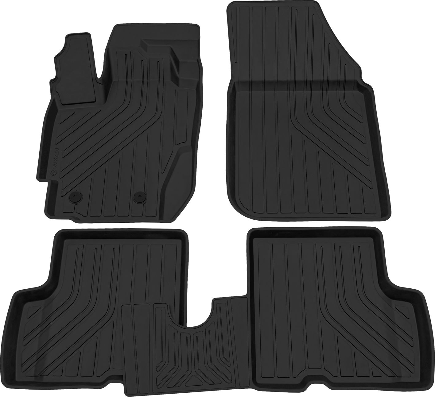 Коврики Rezkon резиновые (Ser.S) для салона Renault Duster 4WD I рестайлинг 2015-2020. Артикул 1029050350