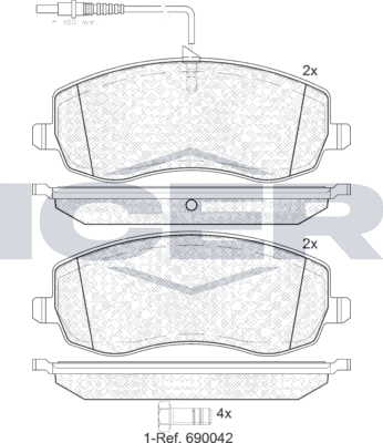 Тормозные колодки Icer передние для Citroen C8 I 2006-2014. Артикул 181912