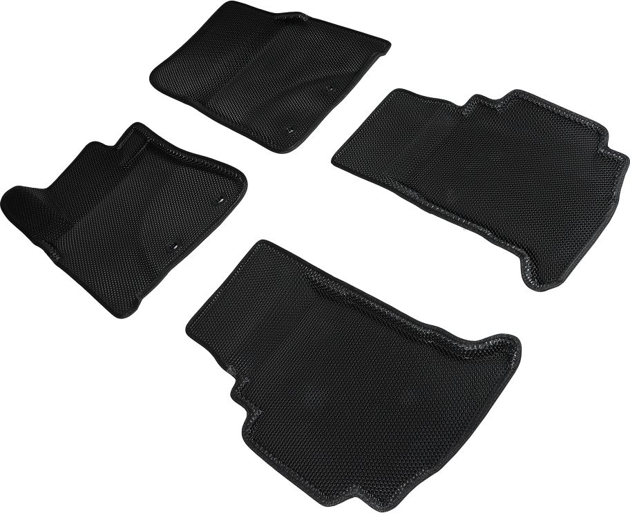 Коврики Seintex 3D EVA Соты для салона Toyota Land Cruiser 200 2012-2021 ЧЕРНЫЕ. Артикул 95249