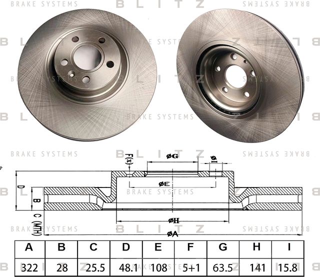 Диск тормозной (Blitz). Артикул BS0700