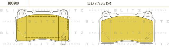 Колодки тормозные MITSUBISHI LANCER 96- перед. (Blitz). Артикул BB0200