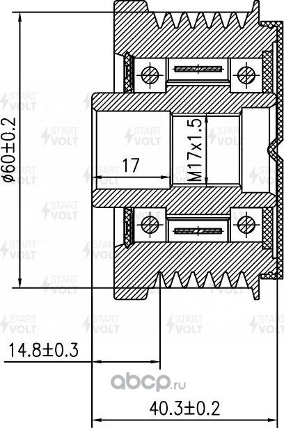 Муфта генератора обгонная StartVOLT для Chery Tiggo (T11) I 2010-2016. Артикул SGP 1755