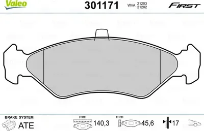 К-т дисков. тормоз. колодок (Valeo). Артикул 301171