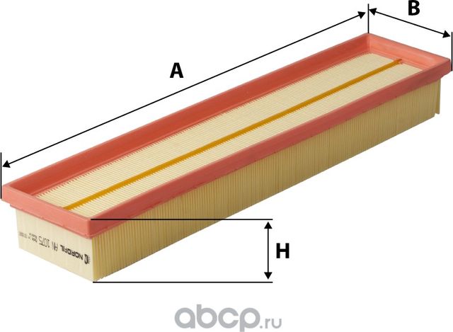 Фильтр воздушный Citroen Berlingo  C4  C4 II  Xsara Picasso  Peugeot 206  307  308  408  Partner II  (Nordfil). Артикул an1075