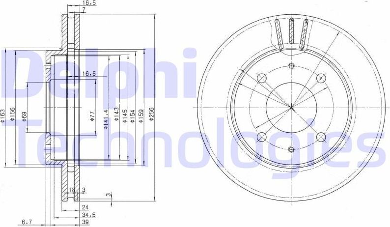 Тормозной диск Delphi. Артикул BG3202
