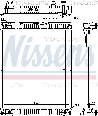 Радиатор охлаждения двигателя Nissens для MAN TGM 2005-2026. Артикул 67227