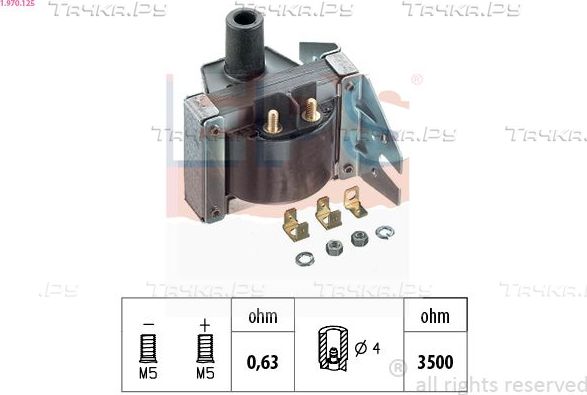 Катушка зажигания EPS Made in Italy - OE Equivalent для Volkswagen Golf II 1982-1993. Артикул 1.970.125