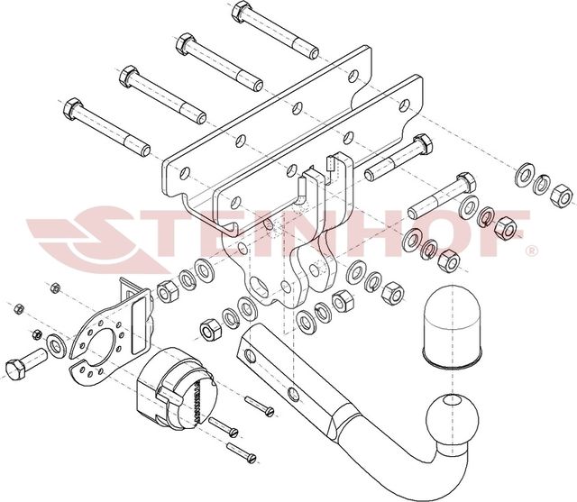 Фаркоп Steinhof для Jeep Gladiator 2020-2026. Артикул J-079