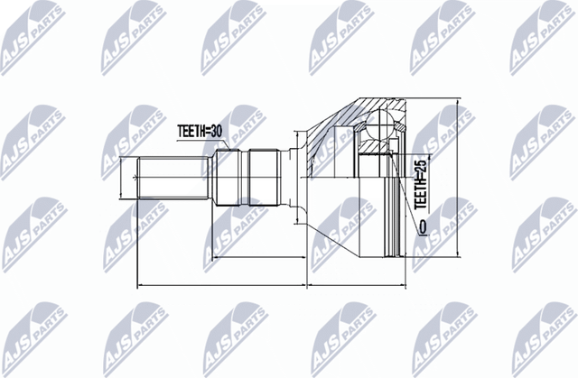 Шрус наружный (граната) NTY для Fiat Croma II 2005-2011. Артикул NPZ-PL-020