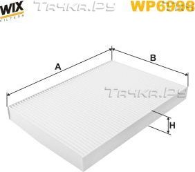 Салонный фильтр WIX Filters для Audi S4 II (B6) 2003-2004. Артикул WP6998