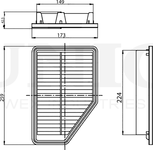 Фильтр воздушный (Unio). Артикул FLT-10182
