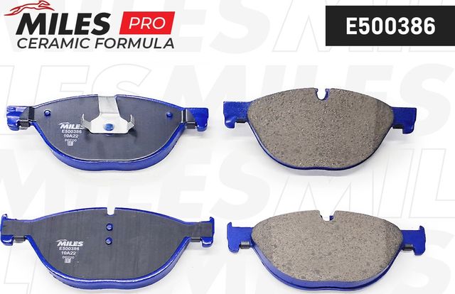 Тормозные колодки Miles (Керамика) передние для BMW 5 VI (F10/F11/F07) 2009-2017. Артикул E500386