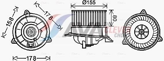 Вентилятор, мотор печки (отопителя) салона AVA для Ford Tourneo Connect I 2002-2013. Артикул FD8495