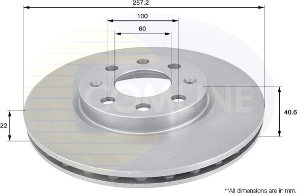 Тормозной диск Comline передний для Fiat Punto III Punto Evo 2008-2012. Артикул ADC1138V
